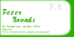 peter novaki business card